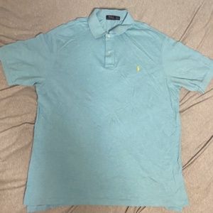 POLO RALPH LAUREN MENS PRE OWNED 2-BUTTON MESH SHIRT BLUE 3XLT